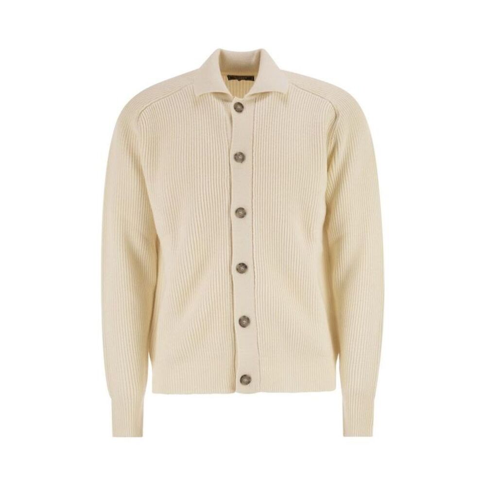 PESERICO Men's Ribbed Button-Front Cardigan Men CREAM Sweaters & Cardigans